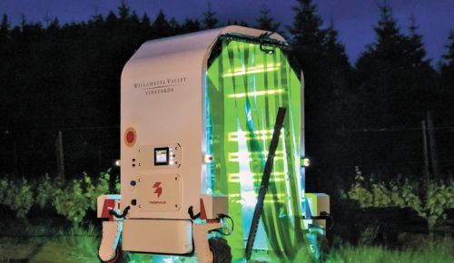 Willamette Valley Vineyards  UV-C robot eliminates the need for organic sulfur or fungicides.##Photo provided by Willamette Valley Vineyards
