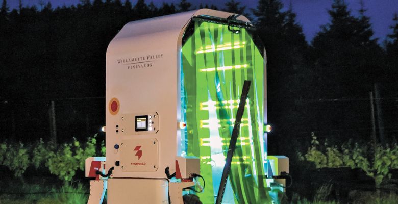 Willamette Valley Vineyards  UV-C robot eliminates the need for organic sulfur or fungicides.##Photo provided by Willamette Valley Vineyards