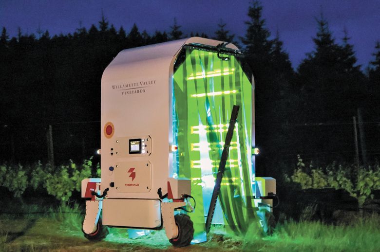Willamette Valley Vineyards  UV-C robot eliminates the need for organic sulfur or fungicides.##Photo provided by Willamette Valley Vineyards