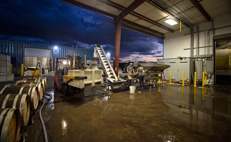 Union Wine Co. in full motion during harvest. ##Photo provided