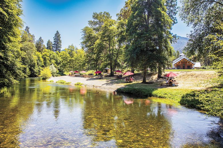 Visitors at Red Lily Vineyards can enjoy wine along the banks of the Applegate River.