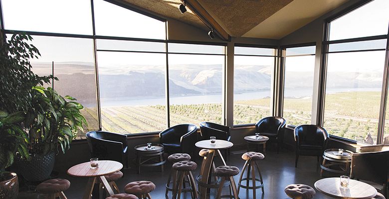 View of the Columbia River and Gorge from Maryhill Winery&rsquo;s Club Room in Goldendale, Washington. ## Photo provided by Maryhill Winery
