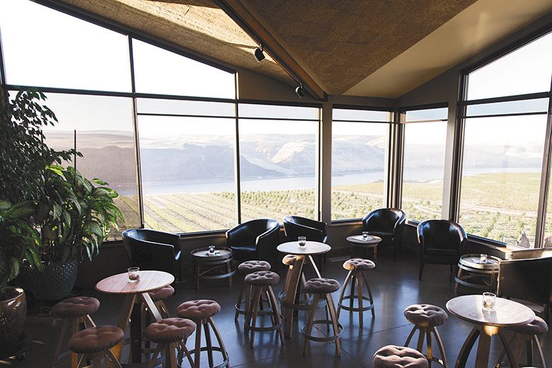 View of the Columbia River and Gorge from Maryhill Winery&rsquo;s Club Room in Goldendale, Washington. ## Photo provided by Maryhill Winery