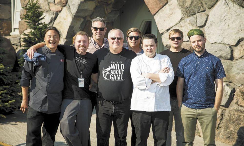 From left: Jin Soo Yang of Bamboo Sushi, Portland; Shane Ryan of Matt’s in the Market, Seattle; Jason French of Ned Ludd, Portland; Geoff Latham, co-founder of Nicky USA; Jason Stoneburner of Bastille, Seattle; Rob Sevcik of Loulay, Seattle; Josh Scofield of Toro Bravo, Portland; Joshua McFadden of Ava Gene’s, Portland. ##Photo by John Valls