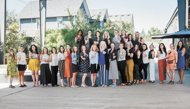 Women in Wine attendees at Argyle Winery in Dundee.##Photo by Kathryn Elsesser