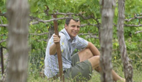 Brian Jordaan takes a rest at
Eliana Vineyard in Medford.