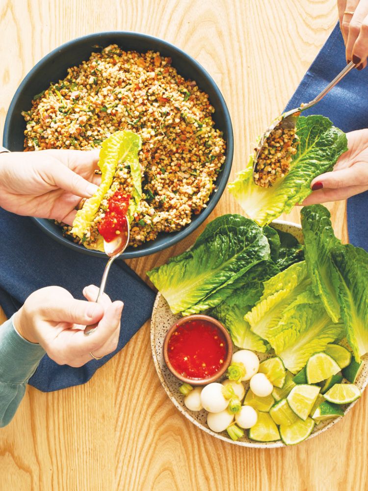 Buckwheat, Lime, and Herb Salad, Larb Style##Photographs by AJ Meeker, Ashley, Marti, and David Alvarado