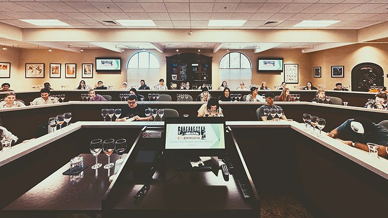 Students in a University of Central Florida classroom where Luis Romero taught wine professionals. ## Photo by Luis Romero