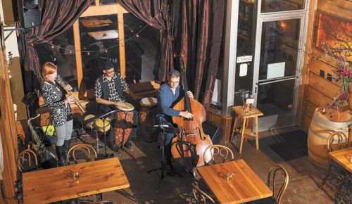 Catarina New performs at Corkscrew Wine Bar in Portland. ##Photo by Kathryn Elsesser.