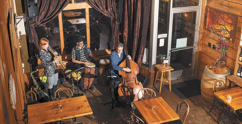 Catarina New performs at Corkscrew Wine Bar in Portland. ##Photo by Kathryn Elsesser.