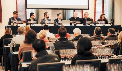 The Blurring Boundaries session included Oregon wine panelists: Guillaume Large, winemaker at Résonance Vineyard; Ian Burch, winemaker at Archery Summit; and Jay Boberg, founder of Nicolas-Jay.##Photo provided by World of Pinot Noir