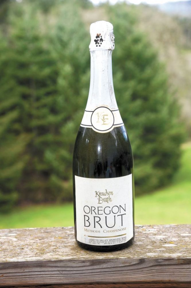 A Knudsen Erath sparkling Oregon Brut Méthode Champenoise from Kerry McDaniel Boenisch’s collection. ##Photo courtesy of the News-Register