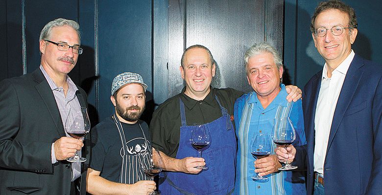 Winemaker Tony Rynders, Imperial Chef de Cuisine
Doug Adams, Imperial Executive Chef Vitaly
Paley, winemaker Ken Wright and Sam Bronfman of Bacchus
Capital Management joined together for a memorable meal
at Hotel Lucia in Portland, celebrating Panther Creek’s past and present.##Photo by Chris Bidleman