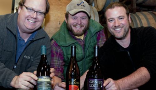 Friends Matt Driscoll, Brad Ford and Michael Lundeen share facilities for their separate wineries - Photo by Nicole Duplaix