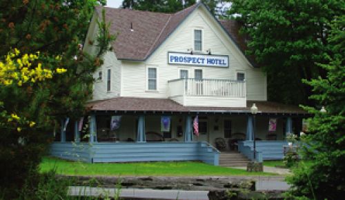 Off the beaten path, Prospect Hotel near Crater Lake offers fine wine dinners and generous dishes.