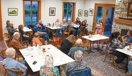 The crowd at a recent Willamette Valley WineGrowers Group as they listened to Linfield University&rsquo;s new education director Toni Ketrenos. ## Photo by David Beck